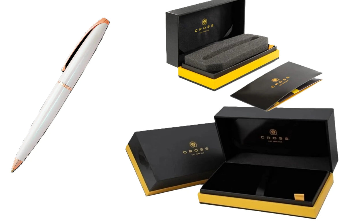 Cross ATX Limited Collection Ballpoint Pen, Pearlescent White and Rose Gold cross