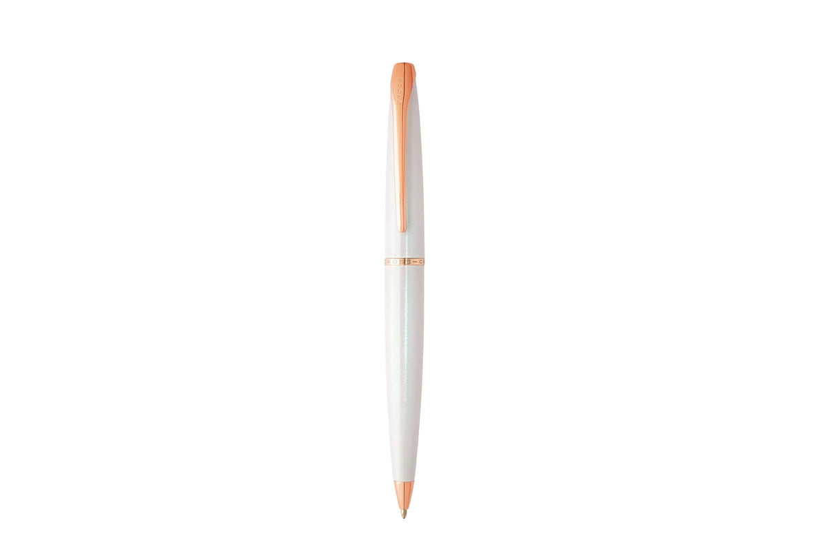 Cross ATX Limited Collection Ballpoint Pen, Pearlescent White and Rose Gold cross