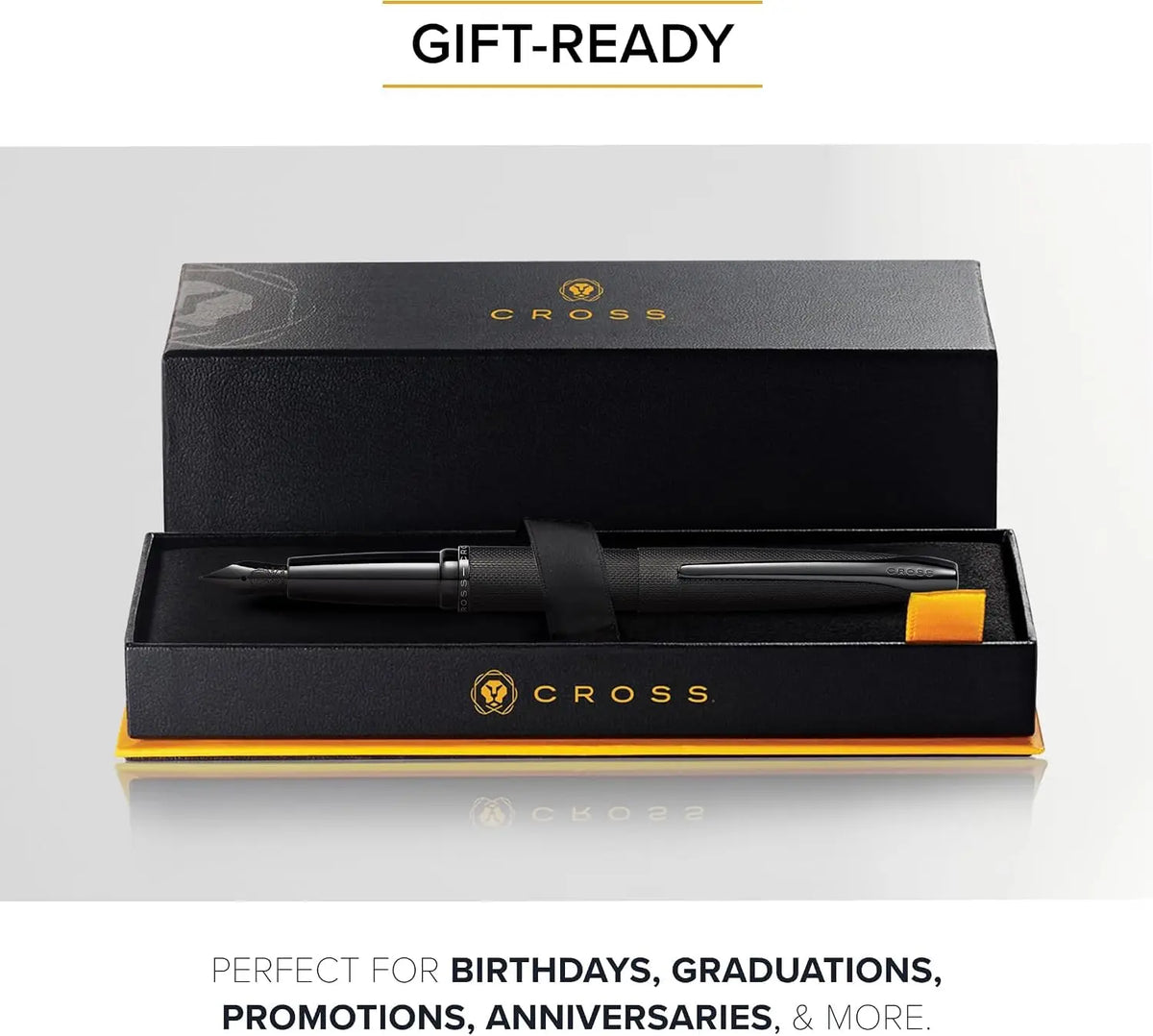 Cross ATX Sandblasted Brushed Black Fountain Pen. PVD Clip, Extra-Fine Nib. cross