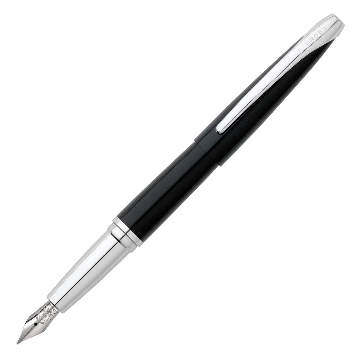Cross ATX Stainless Steel Fine Nib Fountain Pen - Refillable Pen for Smooth Writing - Black Ink - Comfortable Grip - Long-Lasting - Professional Office Supplies cross