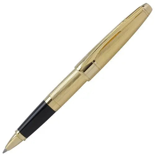 Cross Apogee Executive with Deep Diamond Cut Elegant Haberdashery Heavy 23 Karat Gold Barrel and Appointment Gel Ink Rollerball Pen - crosspenmall.com