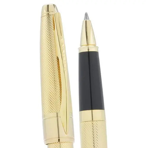 Cross Apogee Executive with Deep Diamond Cut Elegant Haberdashery Heavy 23 Karat Gold Barrel and Appointment Gel Ink Rollerball Pen - crosspenmall.com