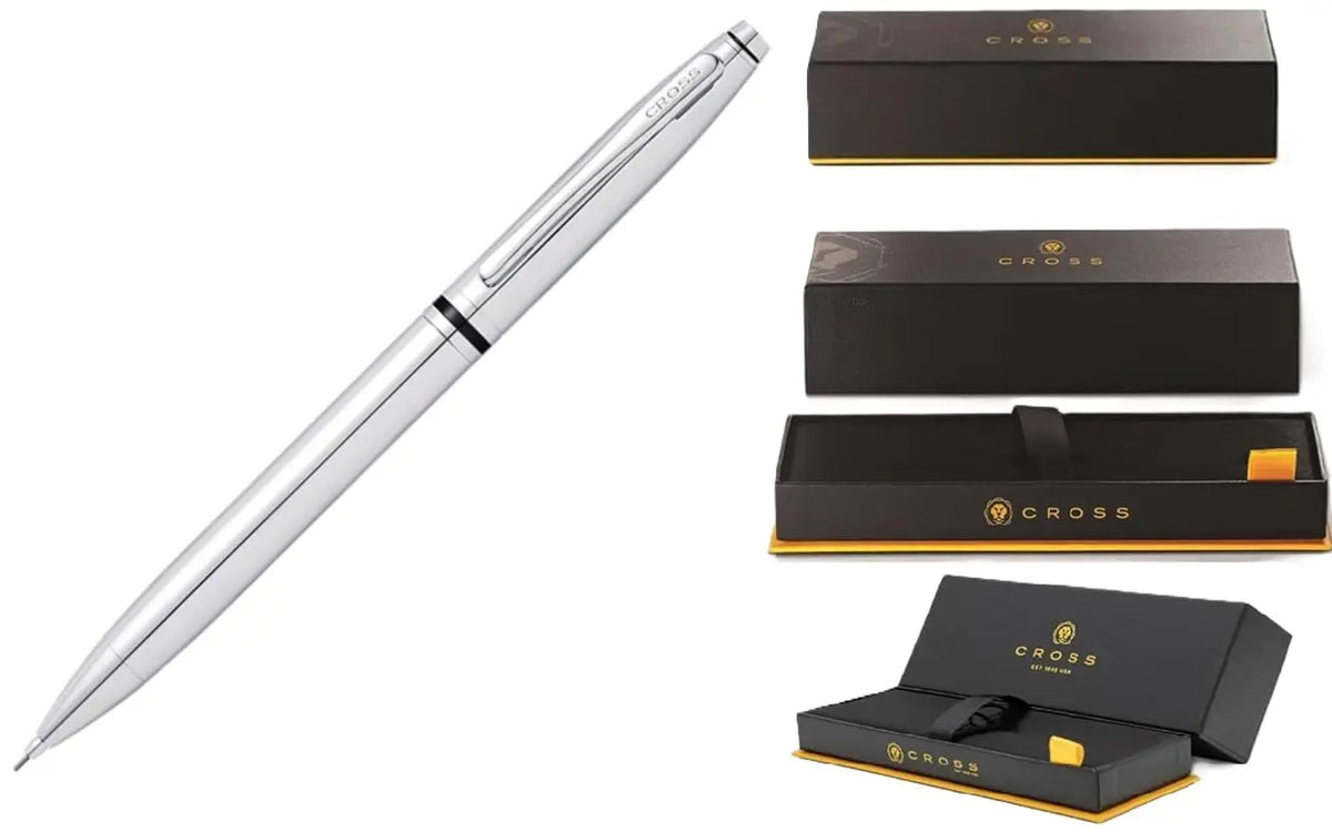 Cross Avitar Polished Chrome with Black Ring 0.7mm Pencil cross