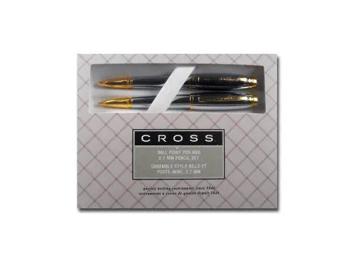 Cross Ball Point Pen and Pencil Set: Satin Chrome Dubai in Gift Box Cross
