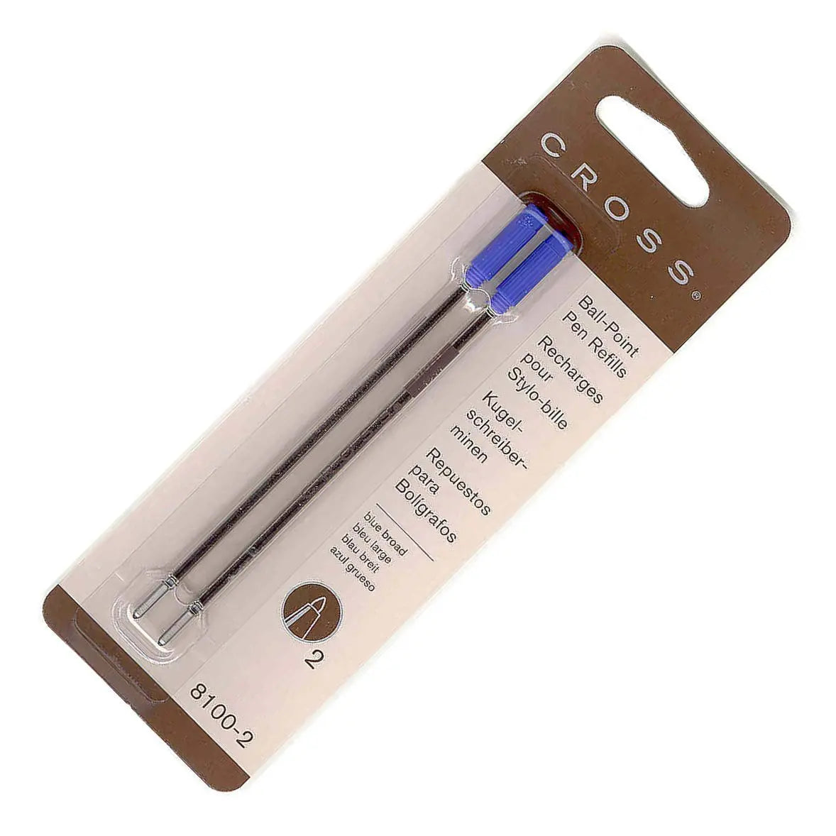 Cross Ballpoint Pen Refill, Broad Blue, 3 Pack 2 Per Card (8100-2) Cross