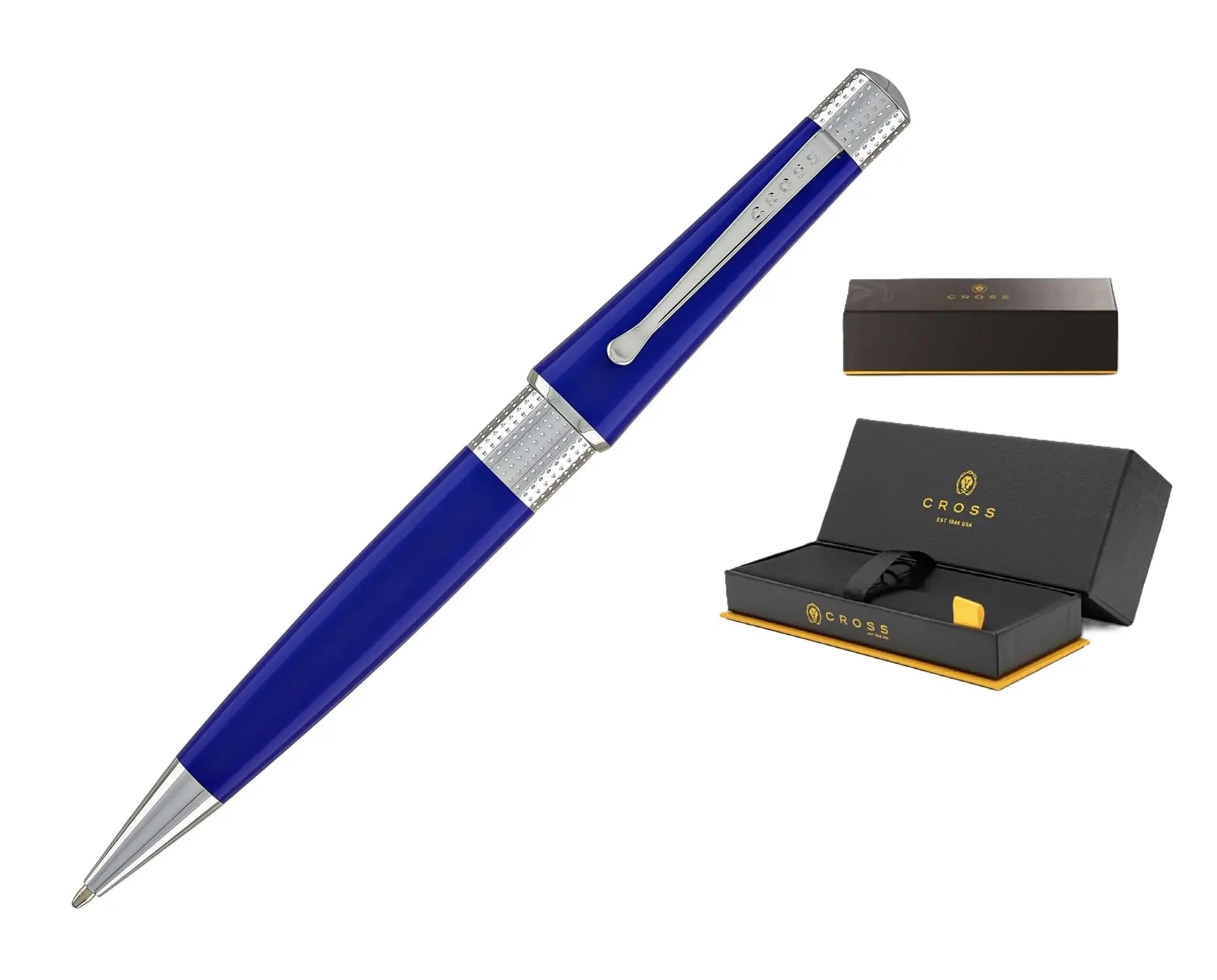 Cross Beverly Ballpoint Pen, Medium Point, Blue Barrel, Black Ink, Includes Premium Gift Box Cross
