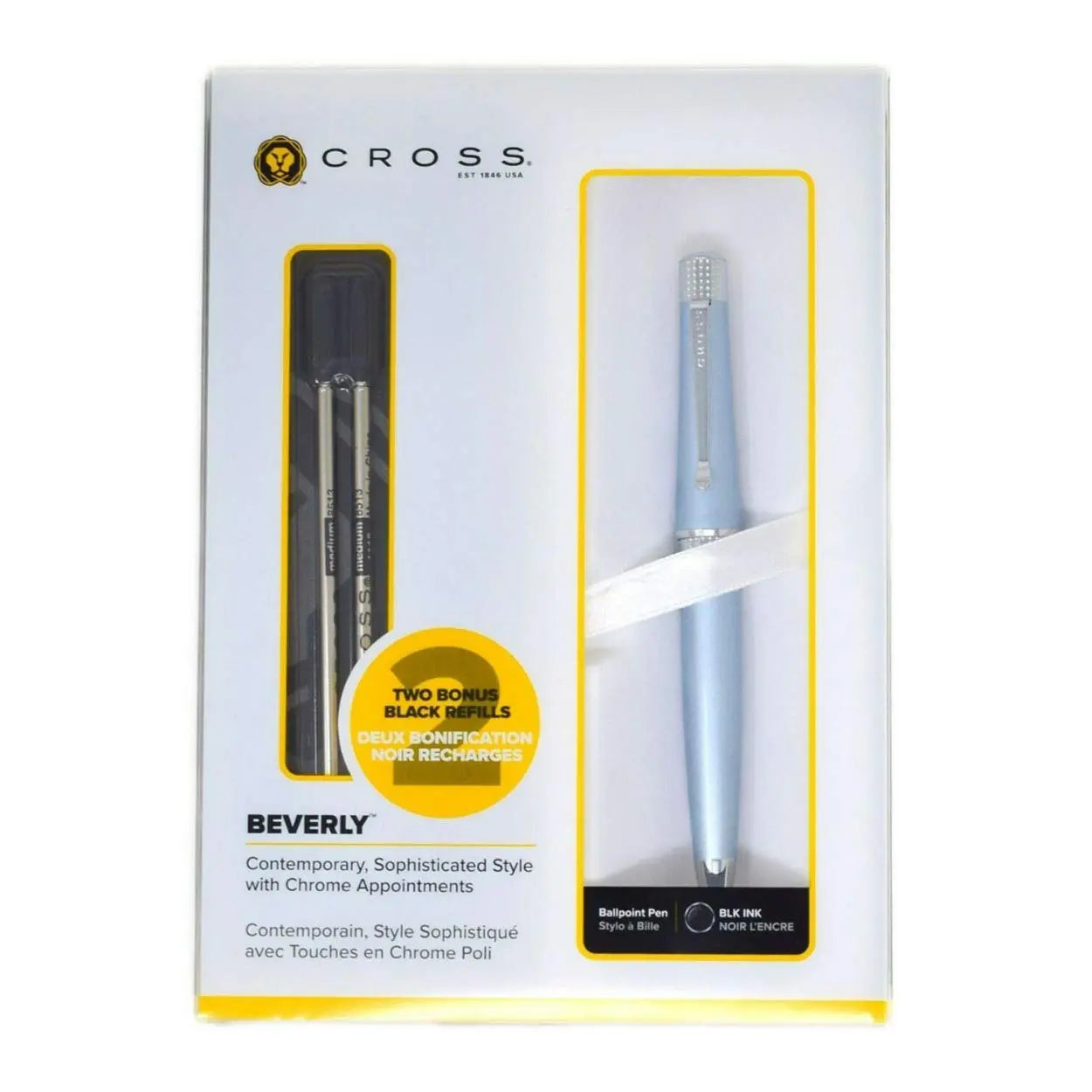 Cross Beverly Contemporary Pen with Refill Gift Box (Light Blue) Cross