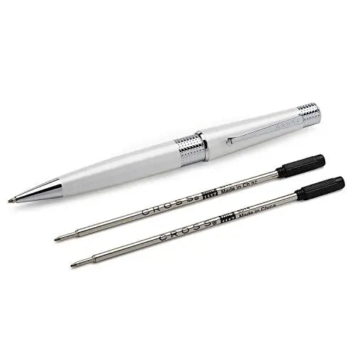 Cross Beverly Pearlescent White Lacquer Ballpoint Pen Including Premium Gift Box with Refills - crosspenmall.com