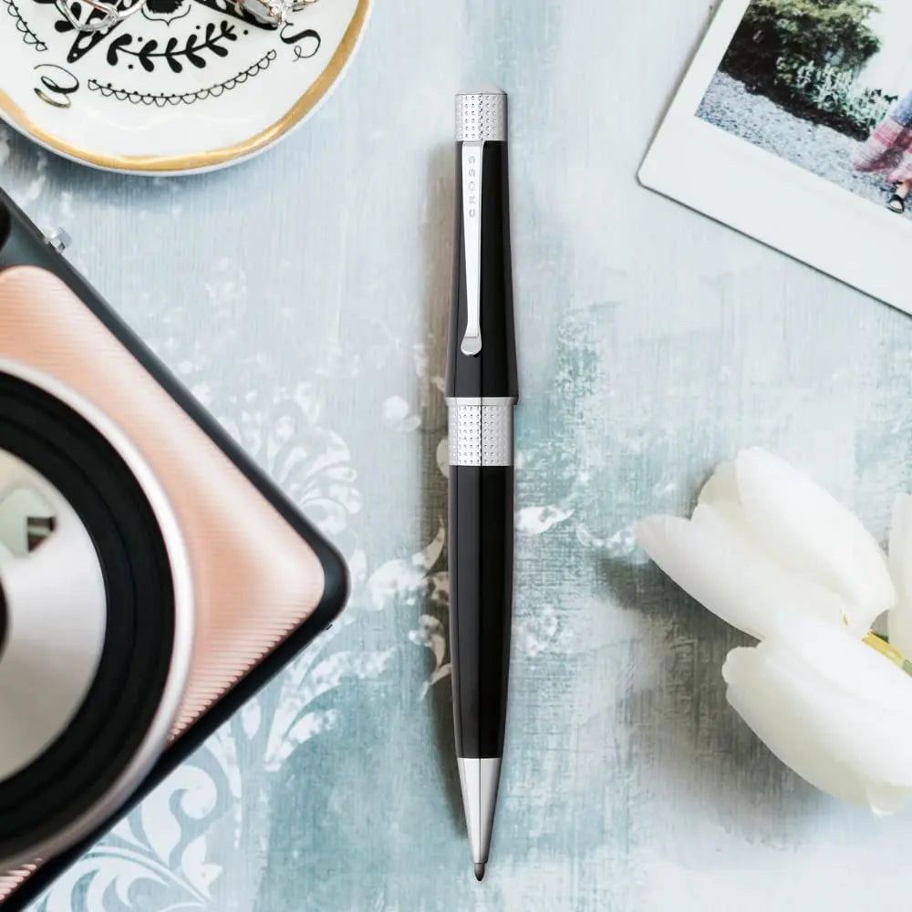 Cross Beverly Refillable Ballpoint Pen, Medium Ballpen, Includes Premium Gift Box - Black Lacquer Cross