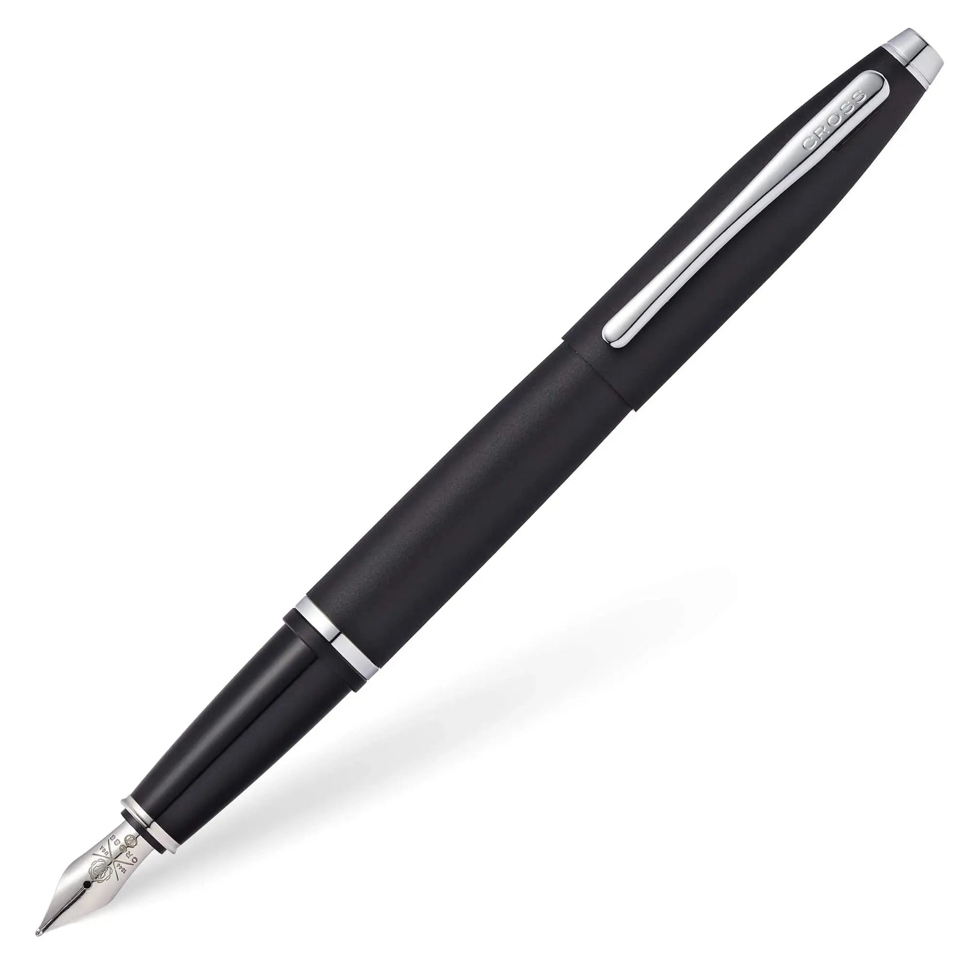 Cross Calais Fountain Pen, Medium Stainless Nib, Matte Black Cross