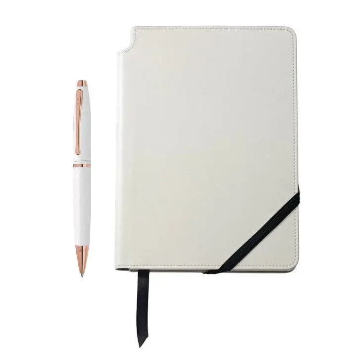 Cross Calais Pearlescent White Lacquer Ballpoint and White Journal Gift Set Cross