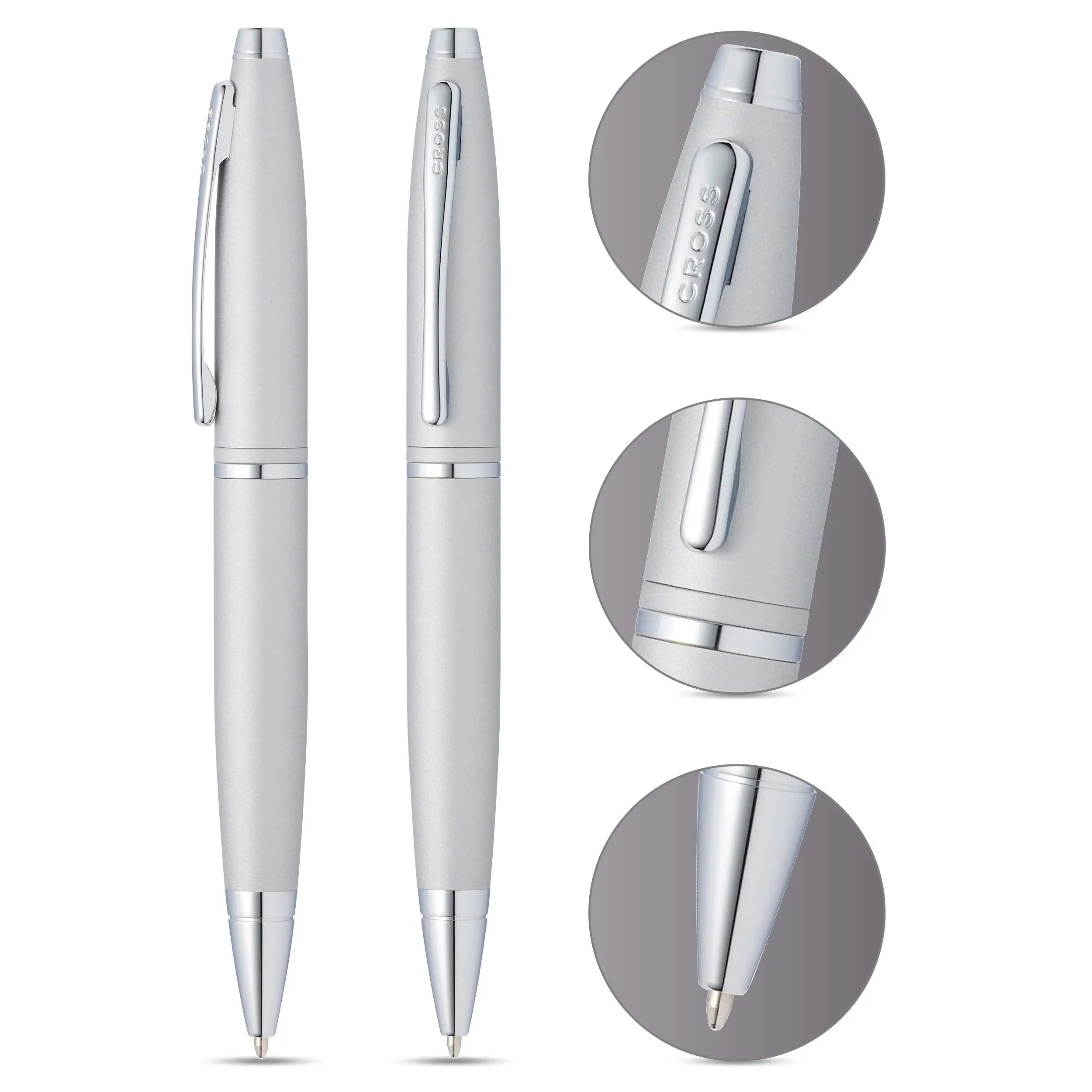 Cross Calais Refillable Ballpoint Pen, Medium Ballpen, Includes Premium Gift Box - Satin Chrome Cross