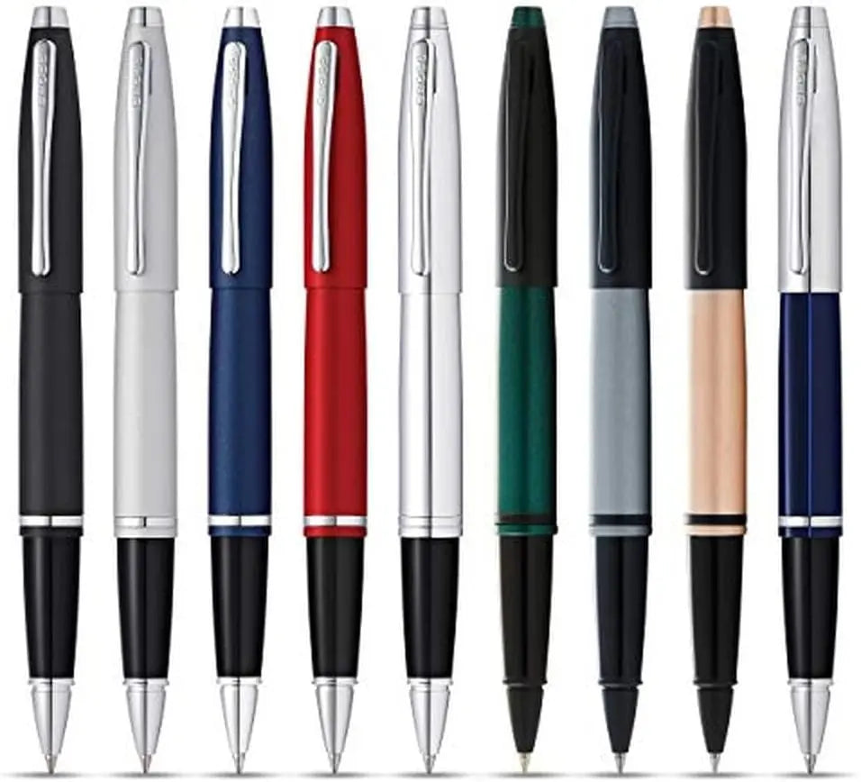 Cross Calais Refillable Gel Ink Rollerball Pen, Medium Rollerball, Includes Premium Gift Box - Matte Metallic Crimson Red Cross