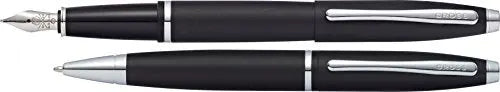 Cross Calais Satin Chrome Ballpoint Pen & Fountain Pen with Medium Nib in Gift Box (AT0117-14MS) Cross