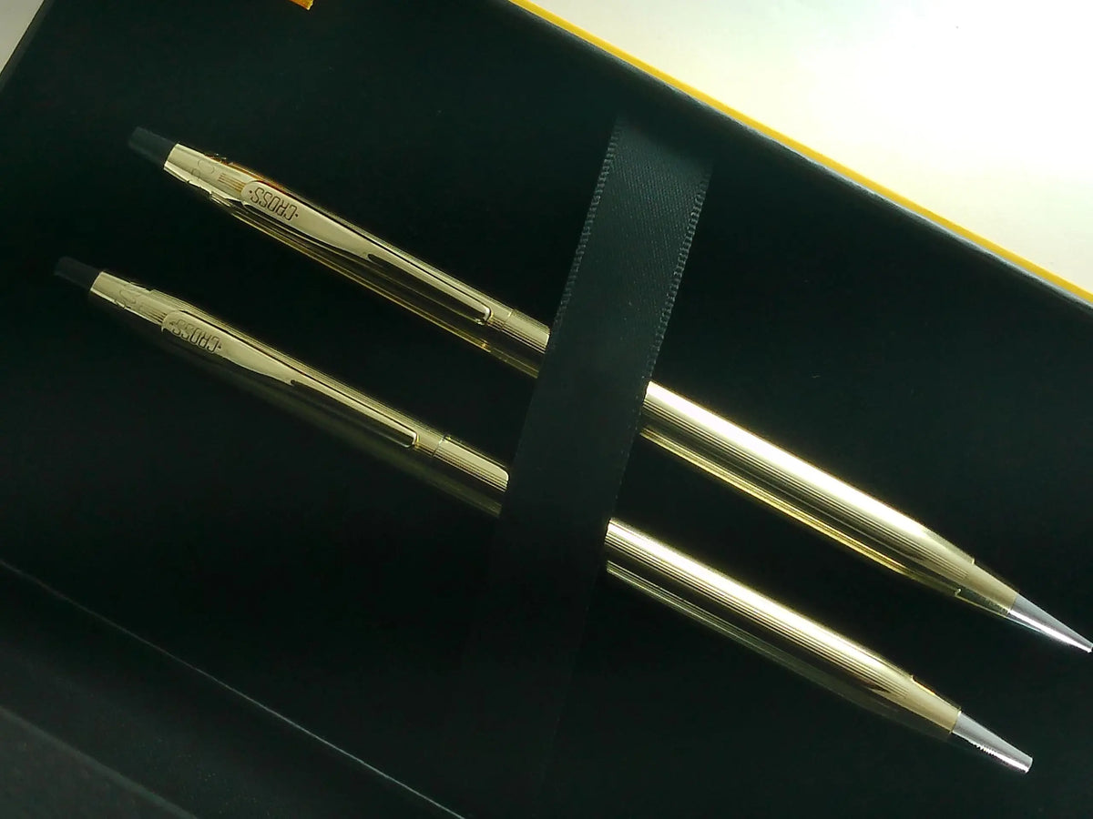 Cross Century Classic Ballpoint Pen and 0.9MM Pencil Set, 10KT Gold Rolled/Filled, Made in the USA cross