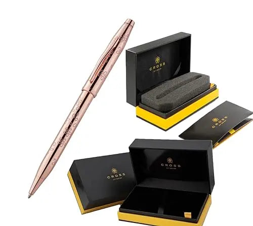Cross Century II Cherry Blossom Rose Gold Ballpoint Pen with Polished Rose Gold Plated Trim Cross