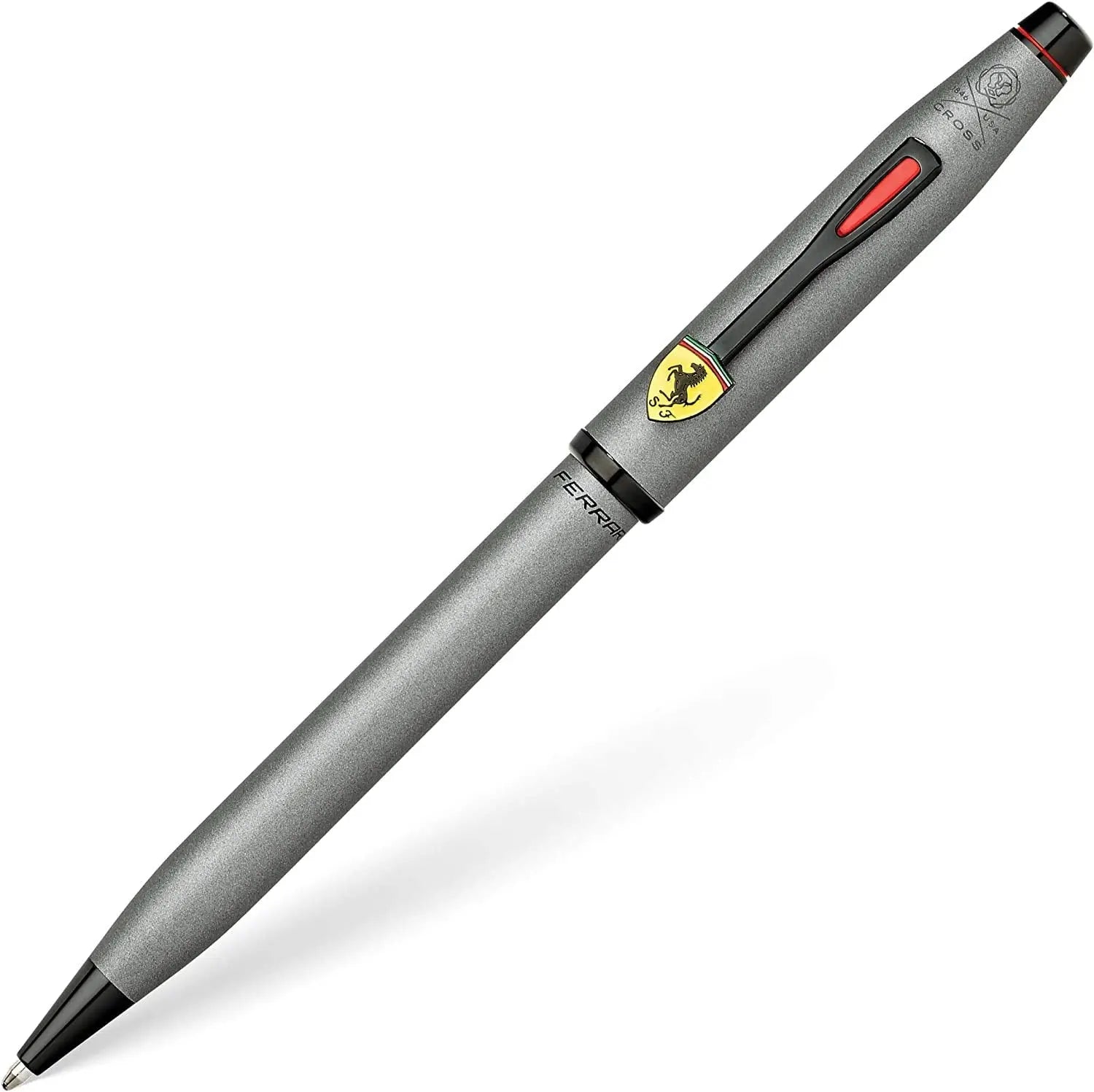 Cross Century II Limited Collection for Scuderia ferrari .Titanium Gray satin lacquer finish with polished black pvd appointments and perforated clip modeled after the nose & cockpit of their racecar - crosspenmall.com