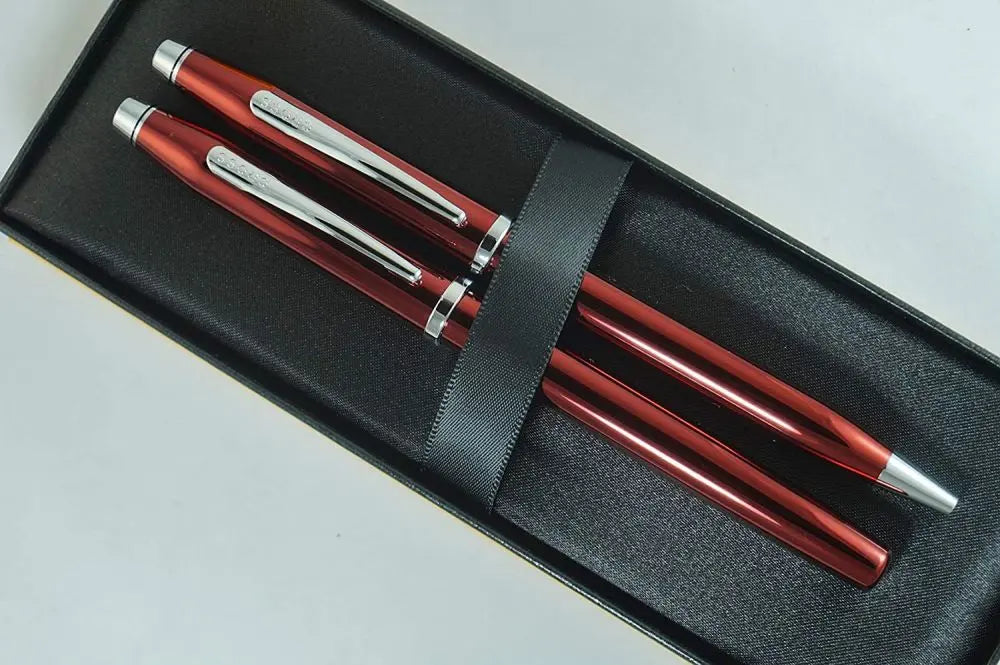 Cross Century II Limited Series, Pearlescent Metallic red selectip Gel Ink Rollerball Pen and Ballpoint pen. A great gift to anyone, especially Him And Her Cross