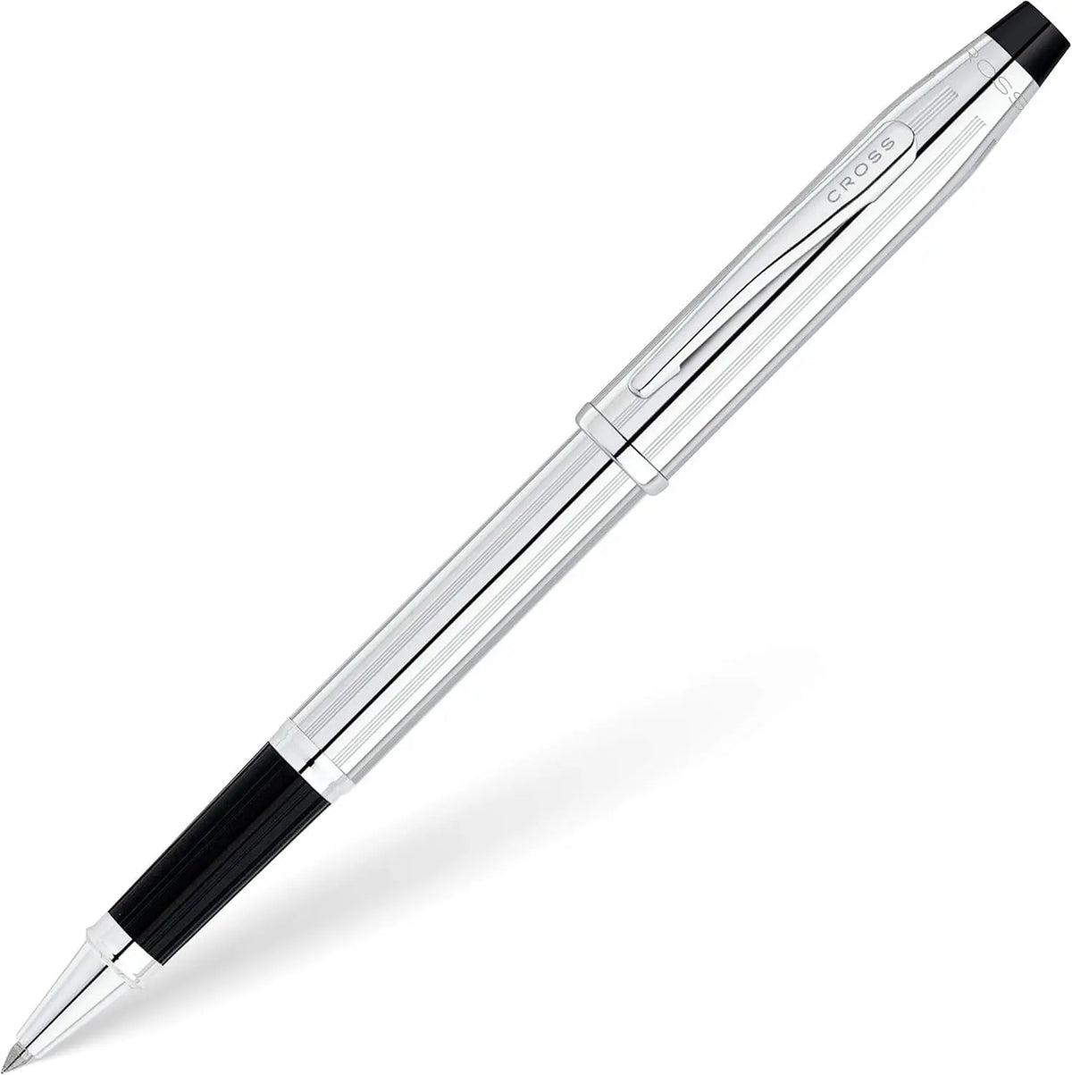 Cross Century II Lustrous Chrome Selectip Rollerball Pen, Medium Point, Incised Lines Pattern, Refillable, Luxury Gift Box cross