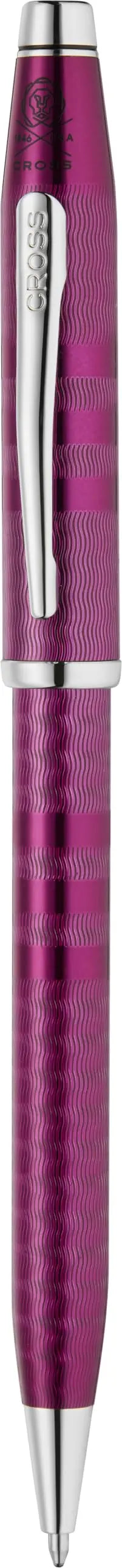 Cross Century II Midnight Plum Ballpoint Pen, Sandblasted Engraved Surface, Polished Appointments, Signature Triple Stripe Detail, Luxury Gift Box cross
