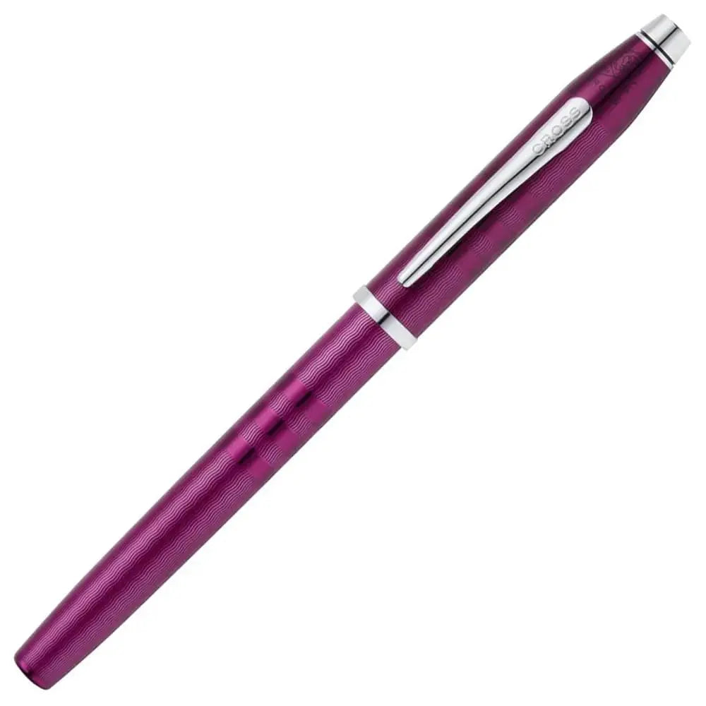 Cross Century II Midnight Plum Selectip Rollerball Pen,Contrasting Signature triple stripe detail, Sandblasted Engraved Surface, Polished Chrome Appointments, Luxury Gift Box cross