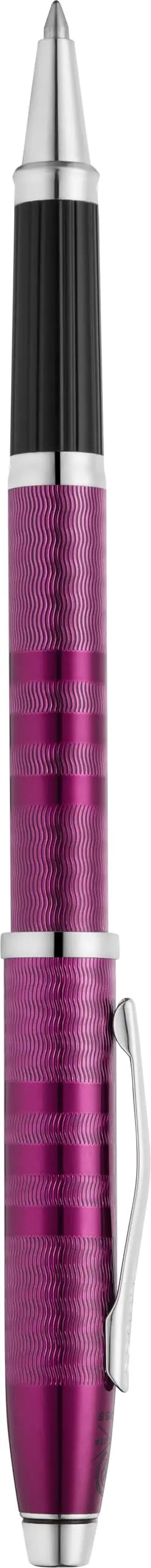Cross Century II Midnight Plum Selectip Rollerball Pen,Contrasting Signature triple stripe detail, Sandblasted Engraved Surface, Polished Chrome Appointments, Luxury Gift Box cross
