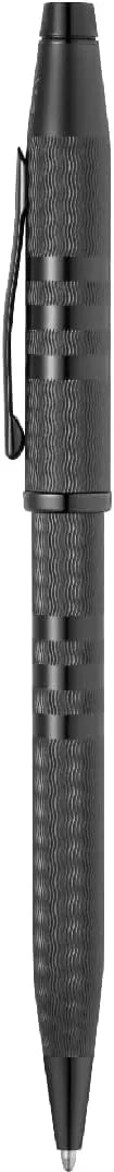 Cross Century II Pen, Midnight Black Sandblasted Shell, Contrasting Signature Triple Stripe, Midnight Black PVD Appointments Cross