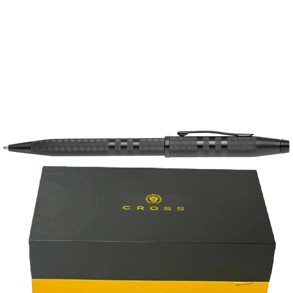 Cross Century II Pen, Midnight Black Sandblasted Shell, Contrasting Signature Triple Stripe, Midnight Black PVD Appointments Cross