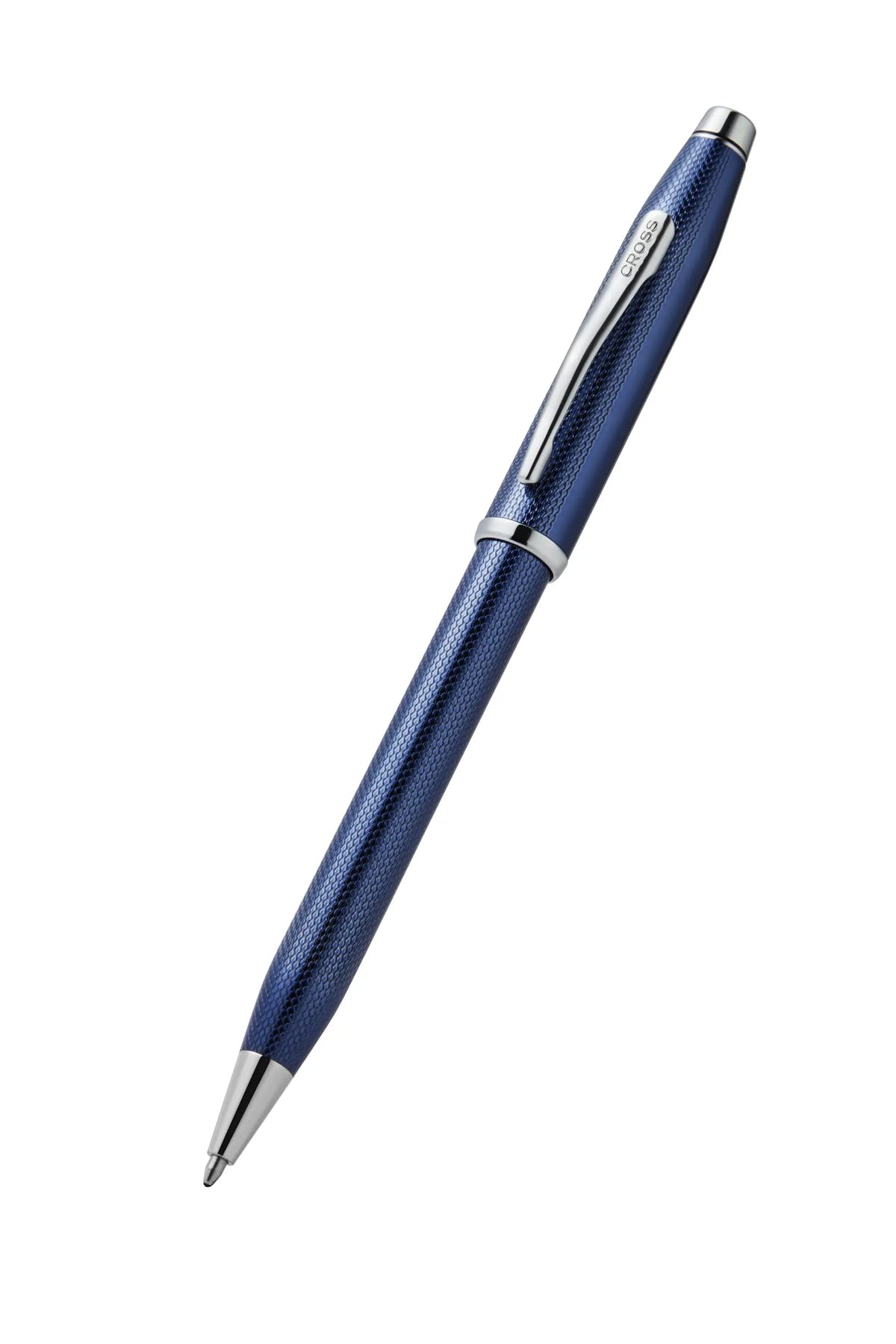 Cross Century II Polished Translucent Cobalt Blue Sandblasted Engraved Diamond Pattern Surface Ballpoint Pen - Professional Pen - Smooth Writing - Comfortable Grip, Engraveable panel, Luxury gift box. cross