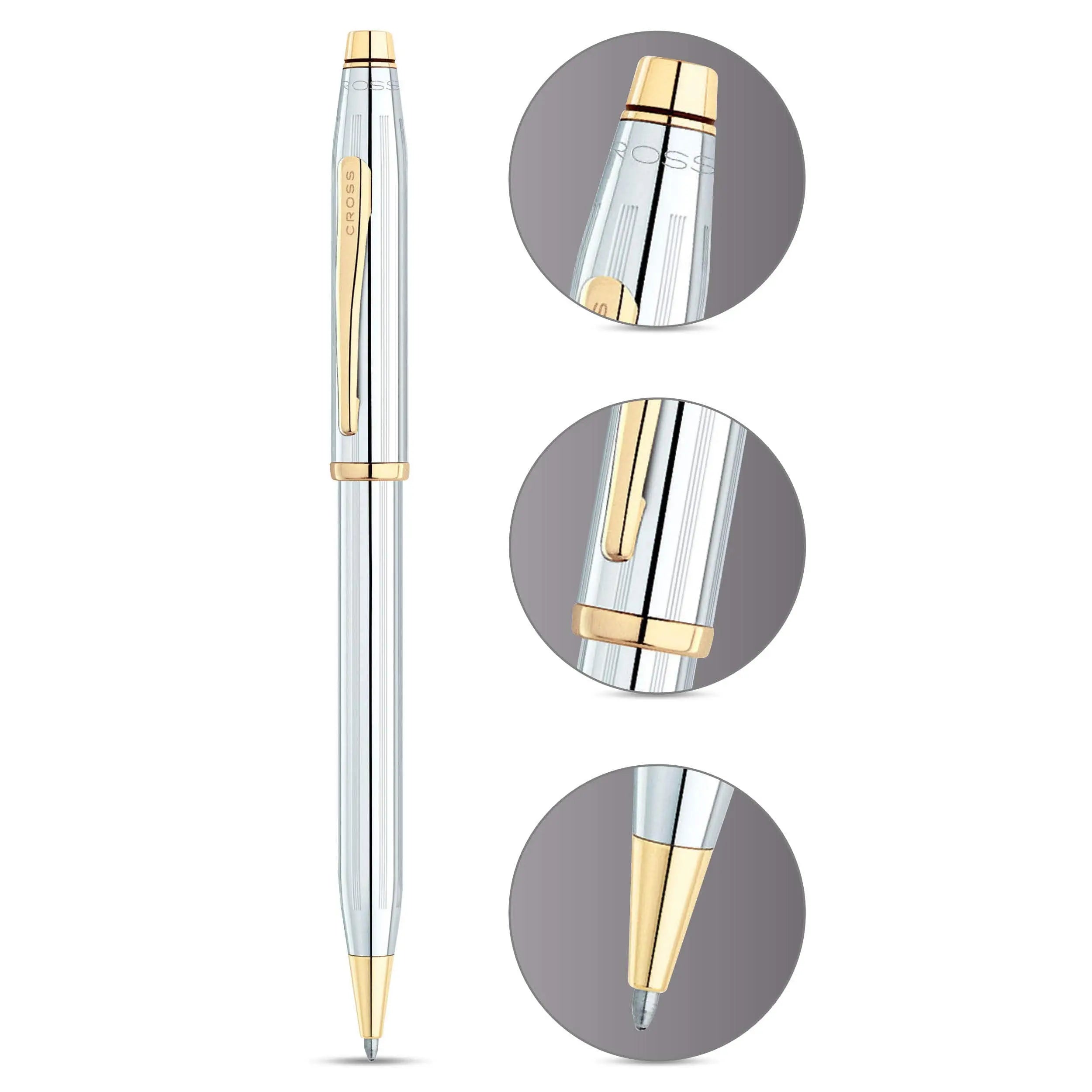 Cross Century II Refillable Ballpoint Pen, Medium Ballpen, Includes Premium Gift Box - Medalist Chrome Cross