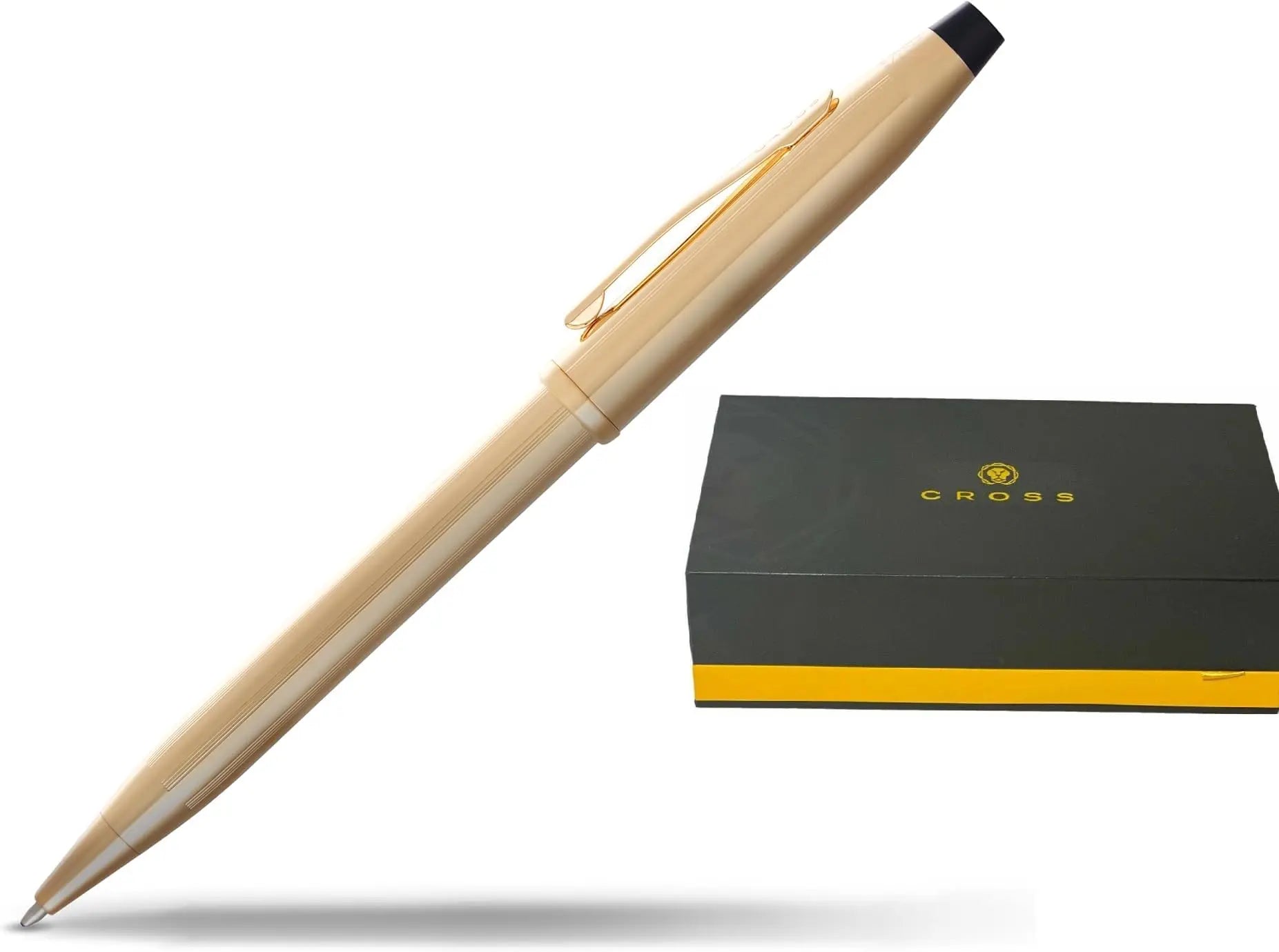 Cross Century II Refillable Ballpoint Pen, Medium Point, Black Ink, 23KT Gold Plated, Luxury Gift Box Cross