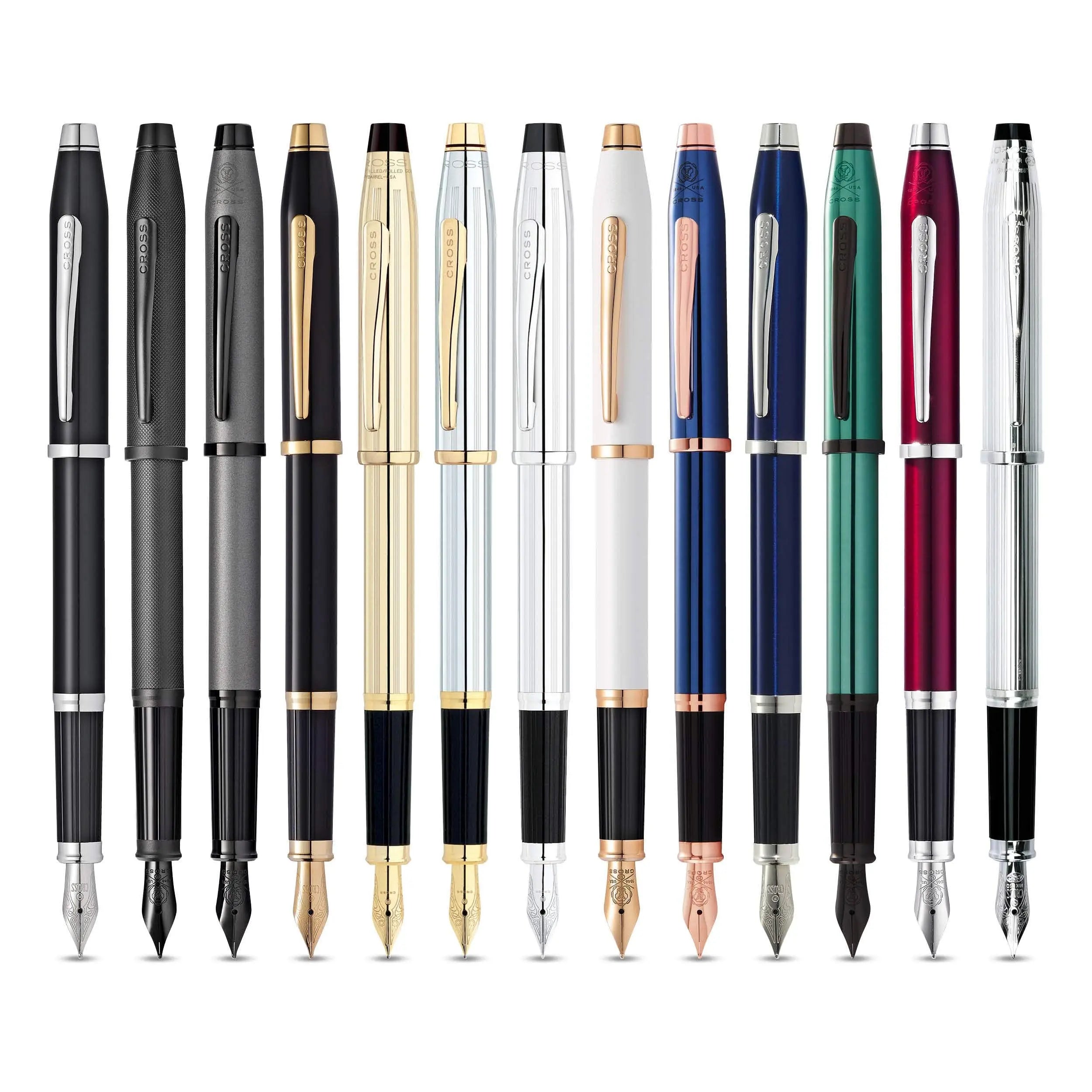 Cross Century II Refillable Fountain Pen, Fine Nib, Includes Luxury Gift Box - Translucent Cobalt Blue Lacquer Cross