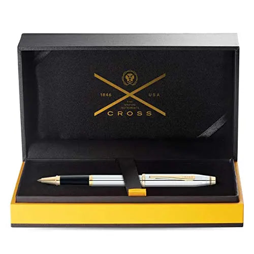 Cross Century II Refillable Gel Ink Rollerball Pen, Medium Rollerball, Includes Luxury Gift Box - Medalist Chrome Cross