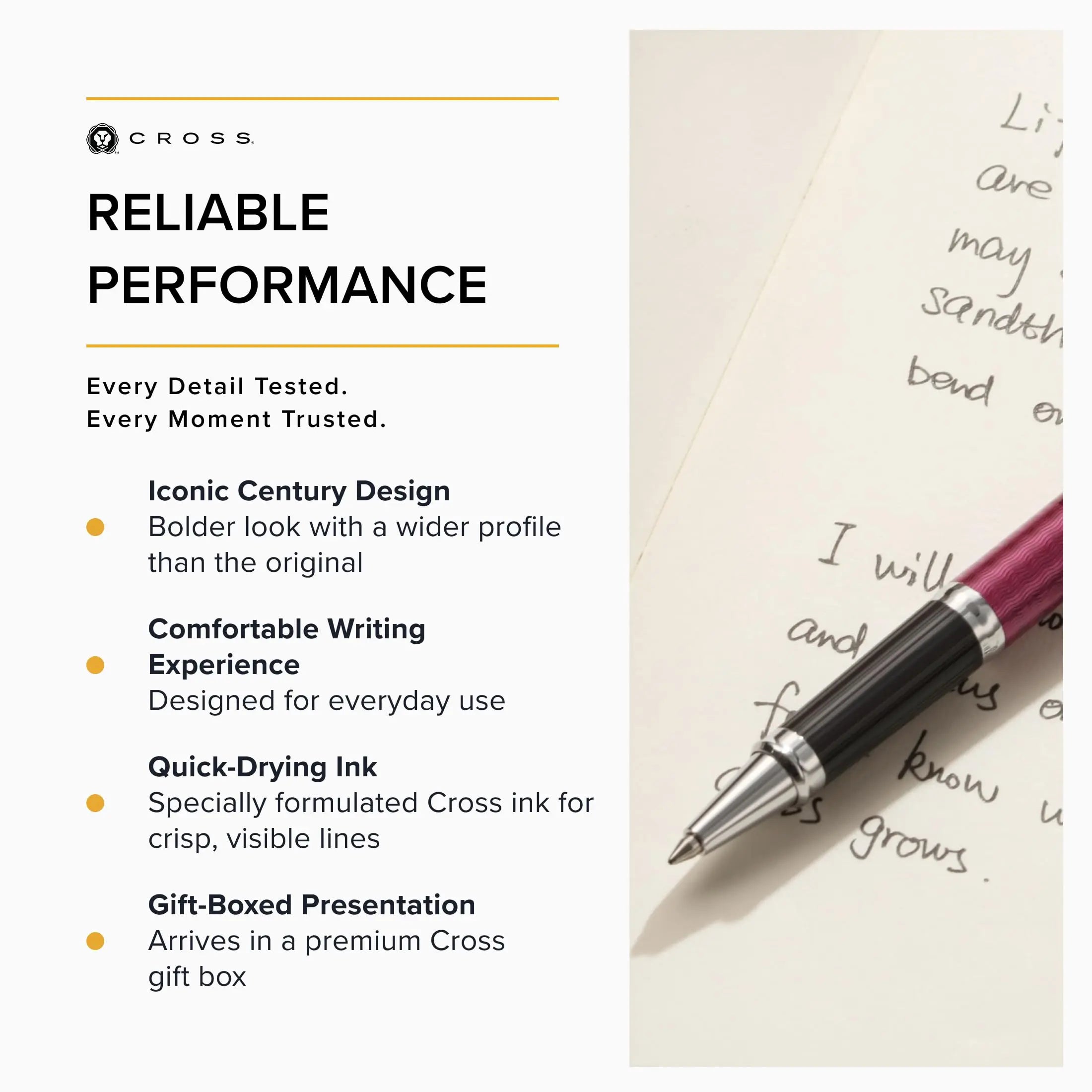 Cross Century II Rollerball Pen - Professional Pen for Everyday Use - Smooth Writing - Comfortable Grip - Black Ink - Durable Construction Cross