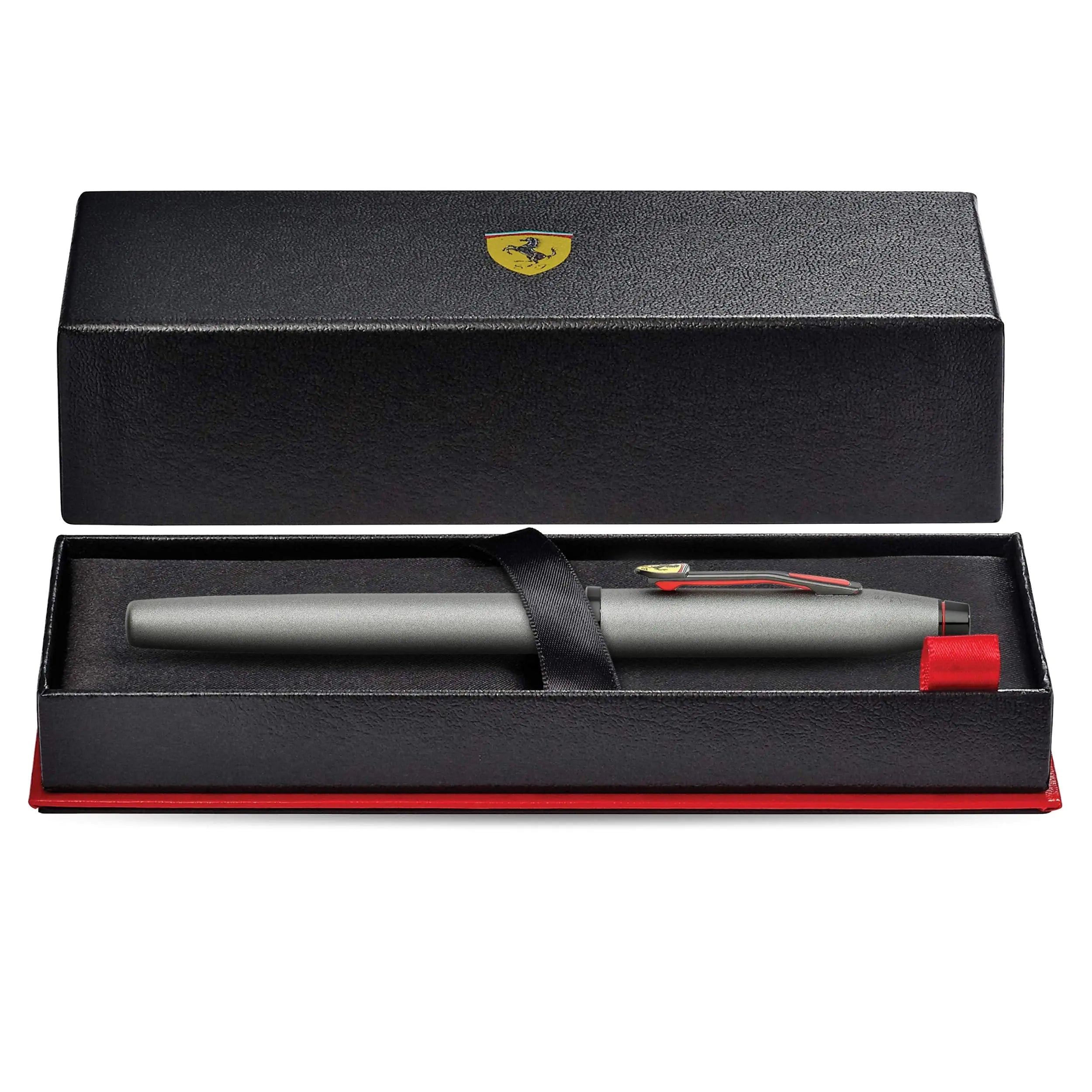 Cross Century II Scuderia Ferrari Rollerball Pen, Includes Luxury Gift Box - Titanium Grey Satin Lacquer Cross