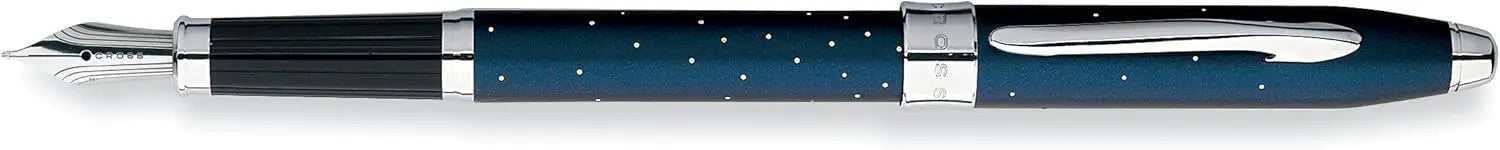 Cross Century II with galaxy of engraved silver-plated Stars, Starlight Midnight Blue Fountain Pen ,Medium  Nib (AT0086-32MS) Cross