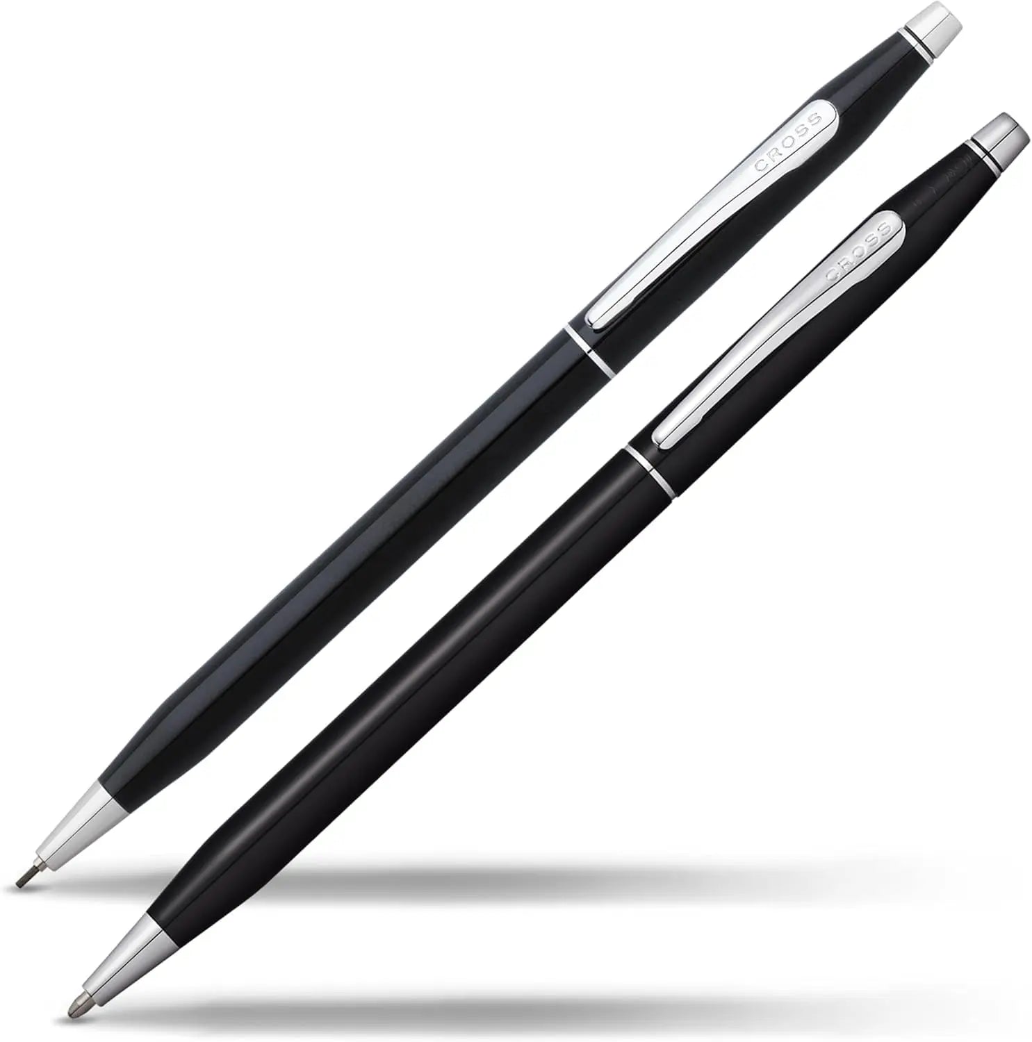 Cross Classic Century Black Lacquer Pen and Pencil Gift Set, 0.7MM Pencil, Medium Point Pen, Black Ink, Luxury Corporate Gift Box Cross