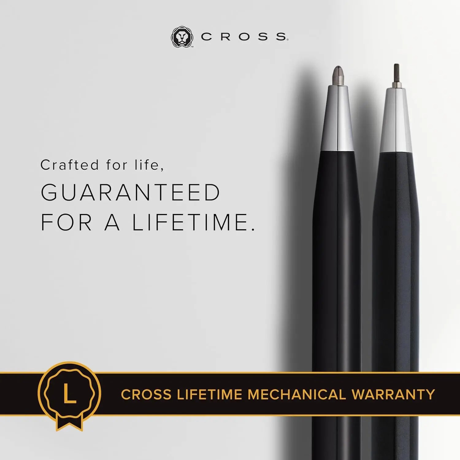 Cross Classic Century Black Lacquer Pen and Pencil Gift Set, 0.7MM Pencil, Medium Point Pen, Black Ink, Luxury Corporate Gift Box Cross