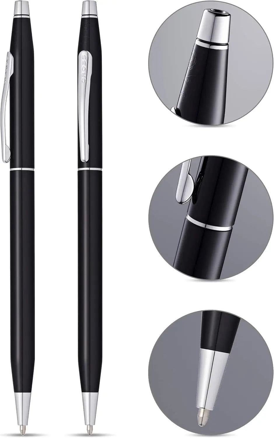 Cross Classic Century Lustrous Black Lacquer and Polished Chrome Appointments Refillable Ballpoint Pen Presented in a Luxury Gift Box cross