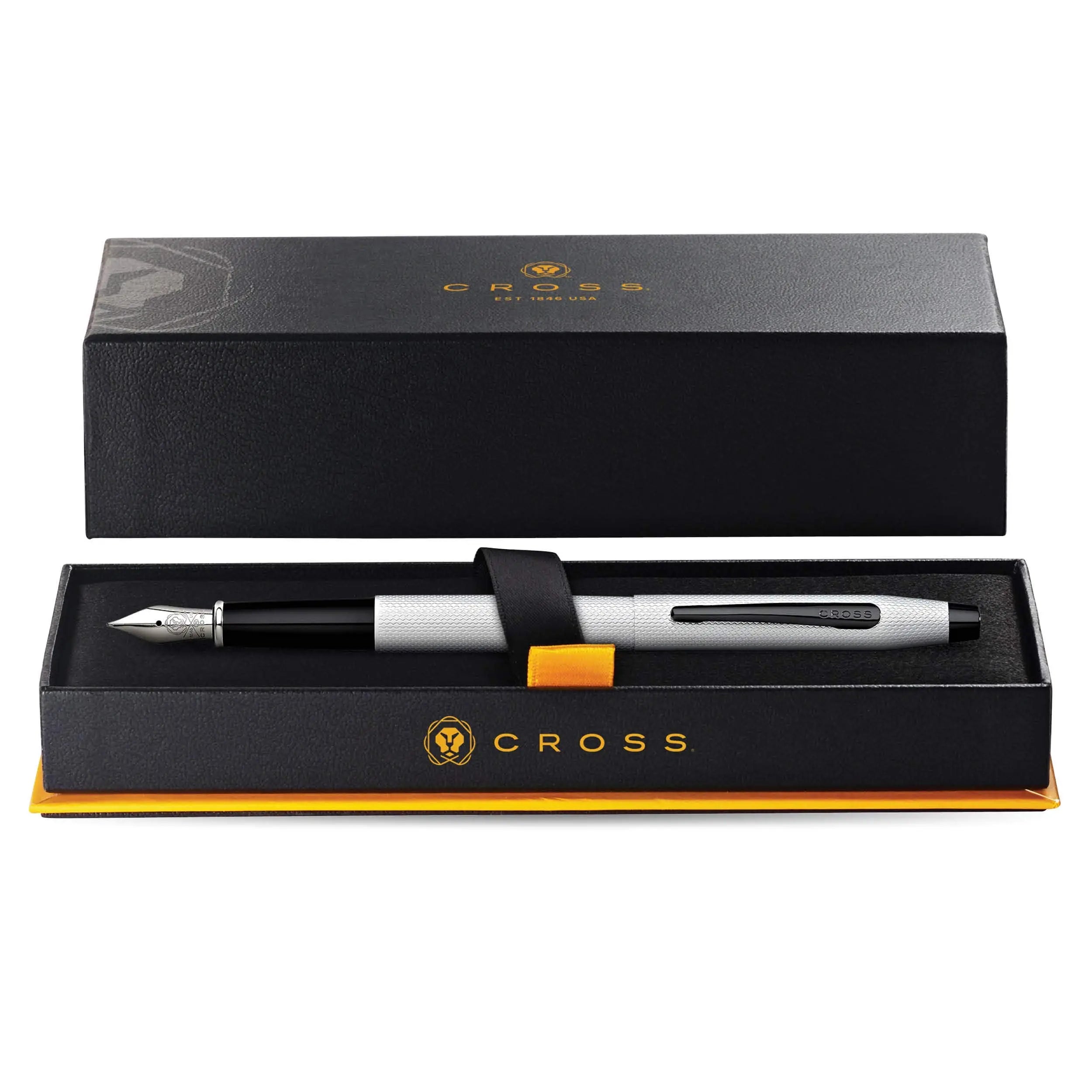 Cross Classic Century Refillable Fountain Pen, Medium Nib, Includes Premium Gift Box - Brushed Chrome Cross