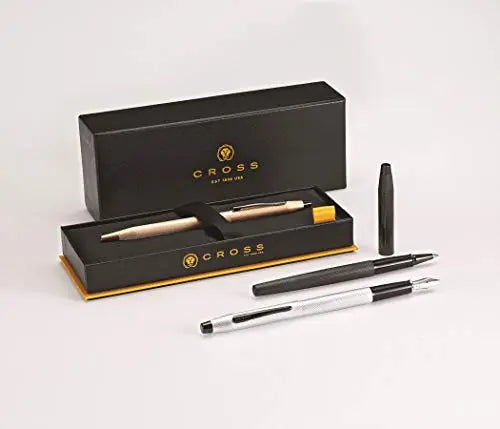 Cross Classic Century Refillable Fountain Pen, Medium Nib, Includes Premium Gift Box - Brushed Chrome Cross