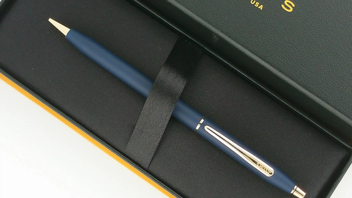 Cross Classic Century Satin Blue 0.5MM Pencil & 23KT Gold, Made in USA cross