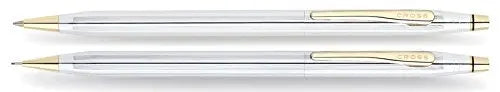 Cross Classic Century medalist Refillable Medium Ballpoint Pen And 0.7mm Pencil Set, Includes Premium Gift Box - Medalist Chrome Cross