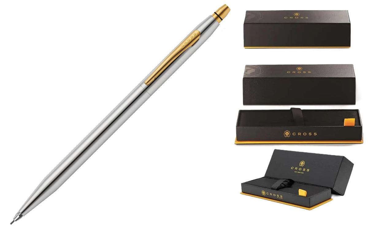 Cross Classic Click Medalist Chrome & Gold Quick-action Push 0.5MM Pencil cross