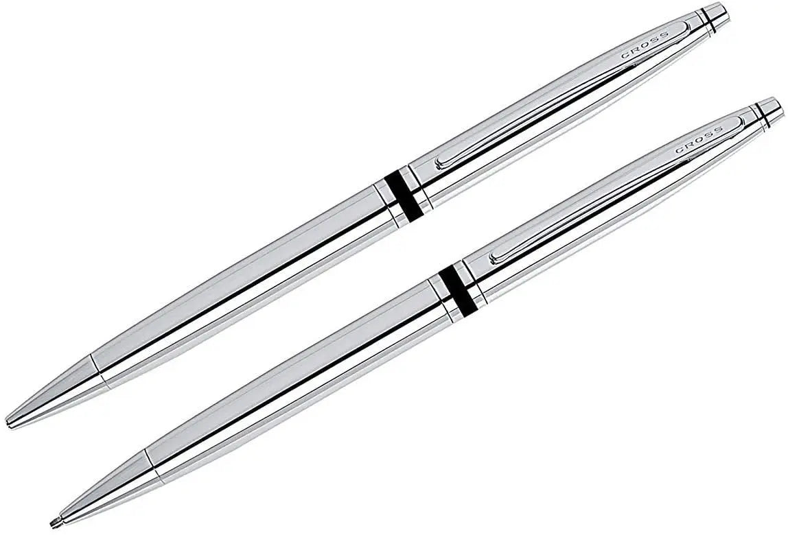 Cross Classic Executive Companion Avatar with Extremely Polished Lustrous Chrome Barrel & Appointments,Distinctive Special Signature center Rings, Pen and 0.7MM Pencil Set Cross
