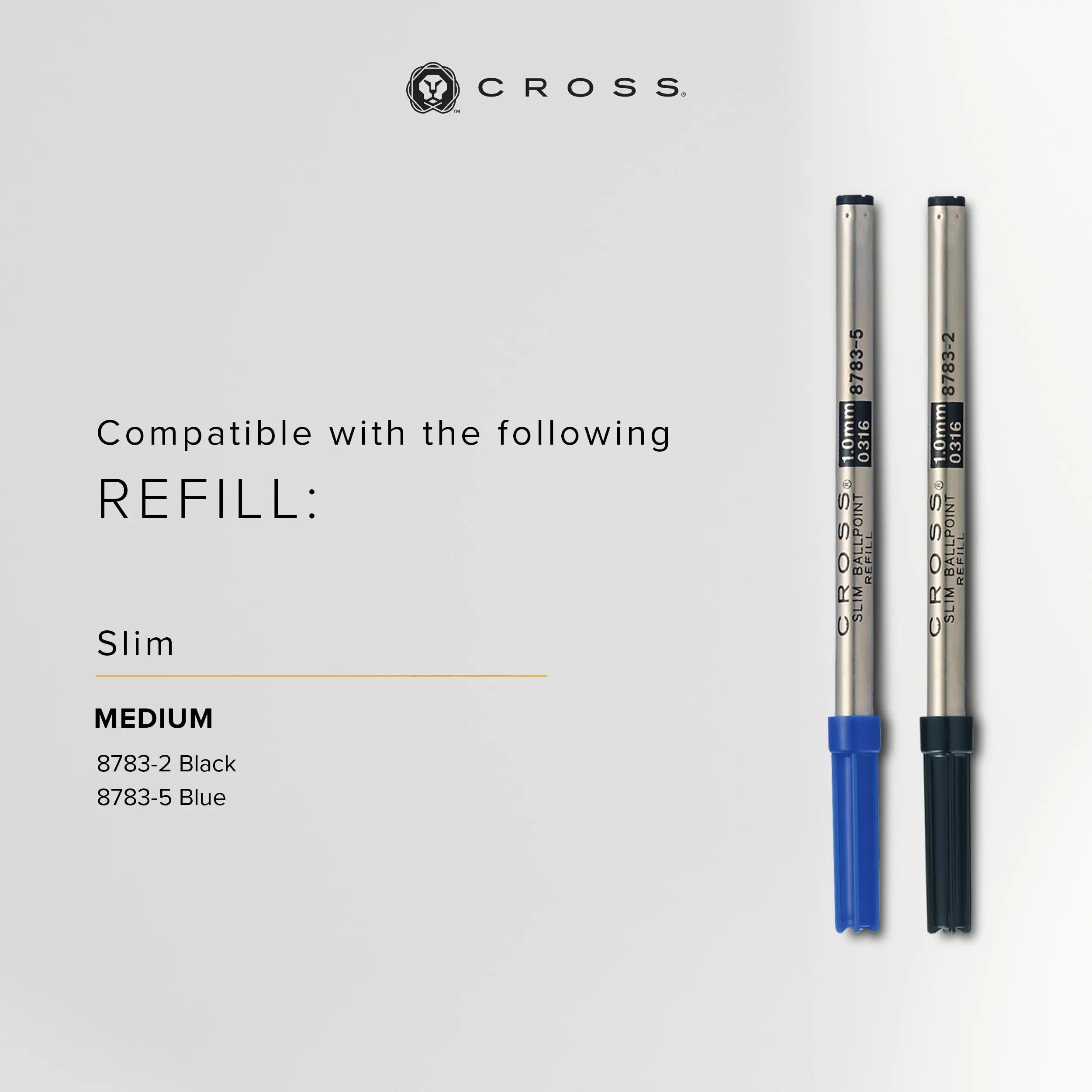 Cross Click Blue Lacquer Ballpoint Pen with Chrome Appointments and Bonus Slim Gel Refill - crosspenmall.com
