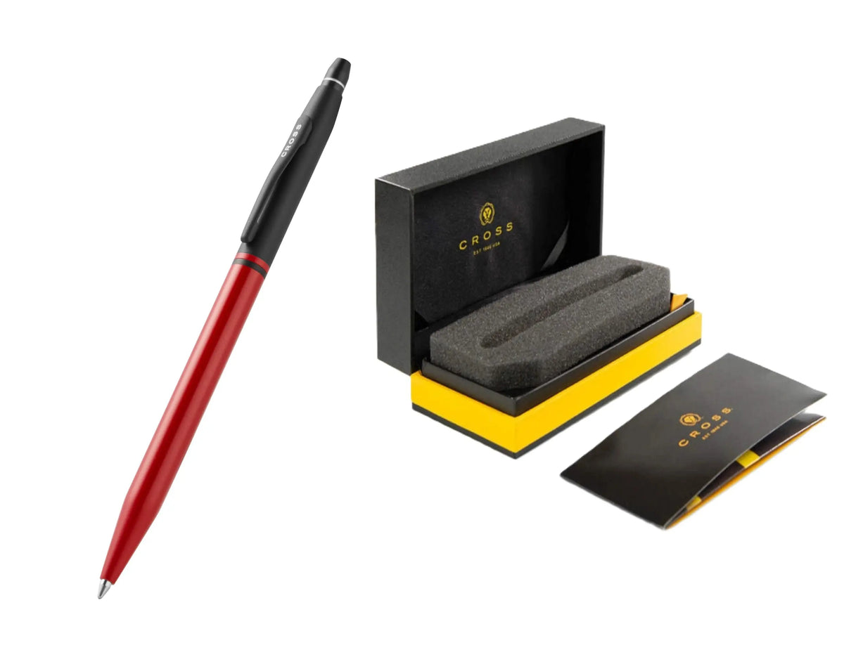 Cross Click Tuxedo Selectip Ballpoint Pen, Striking Satin Metallic Red with Black Contrasting Appointments, High-End Gift, Smooth Writing, Luxury Corporate Gift Box cross