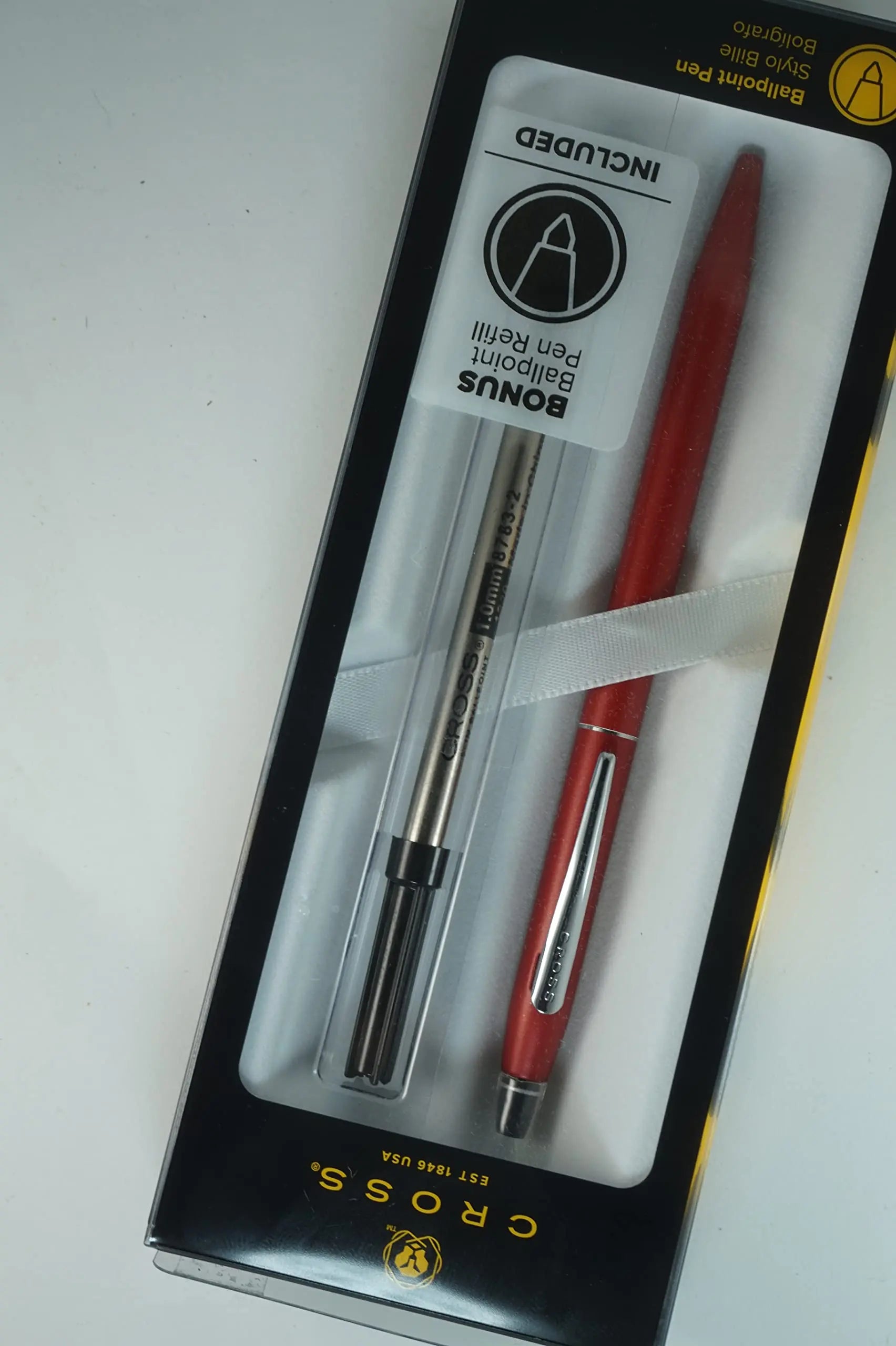Cross Click-it Matte Metallic Red with Chrome appointments Ballpoint Pen and Bonus Refill Cross