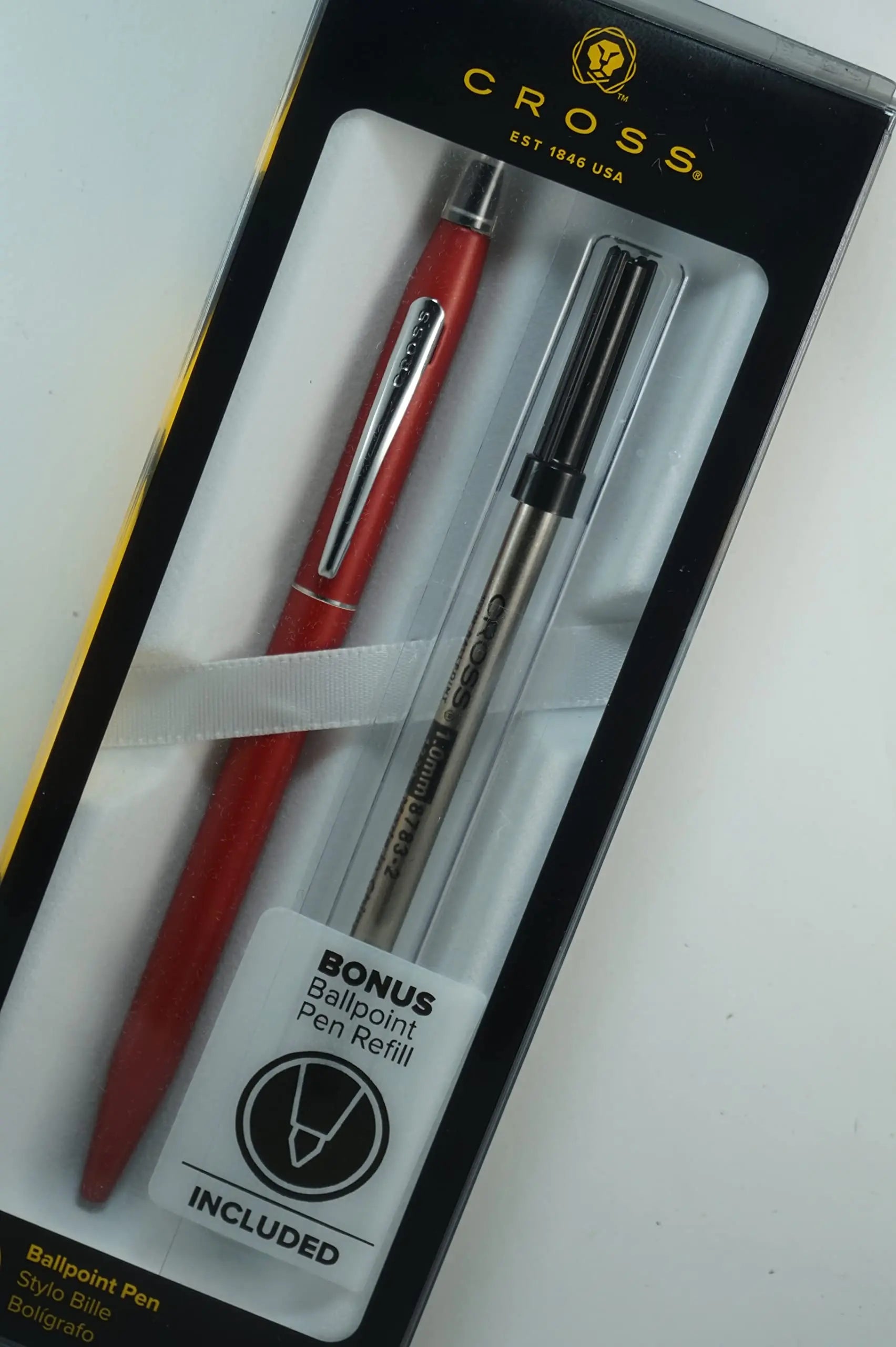 Cross Click-it Matte Metallic Red with Chrome appointments Ballpoint Pen and Bonus Refill Cross