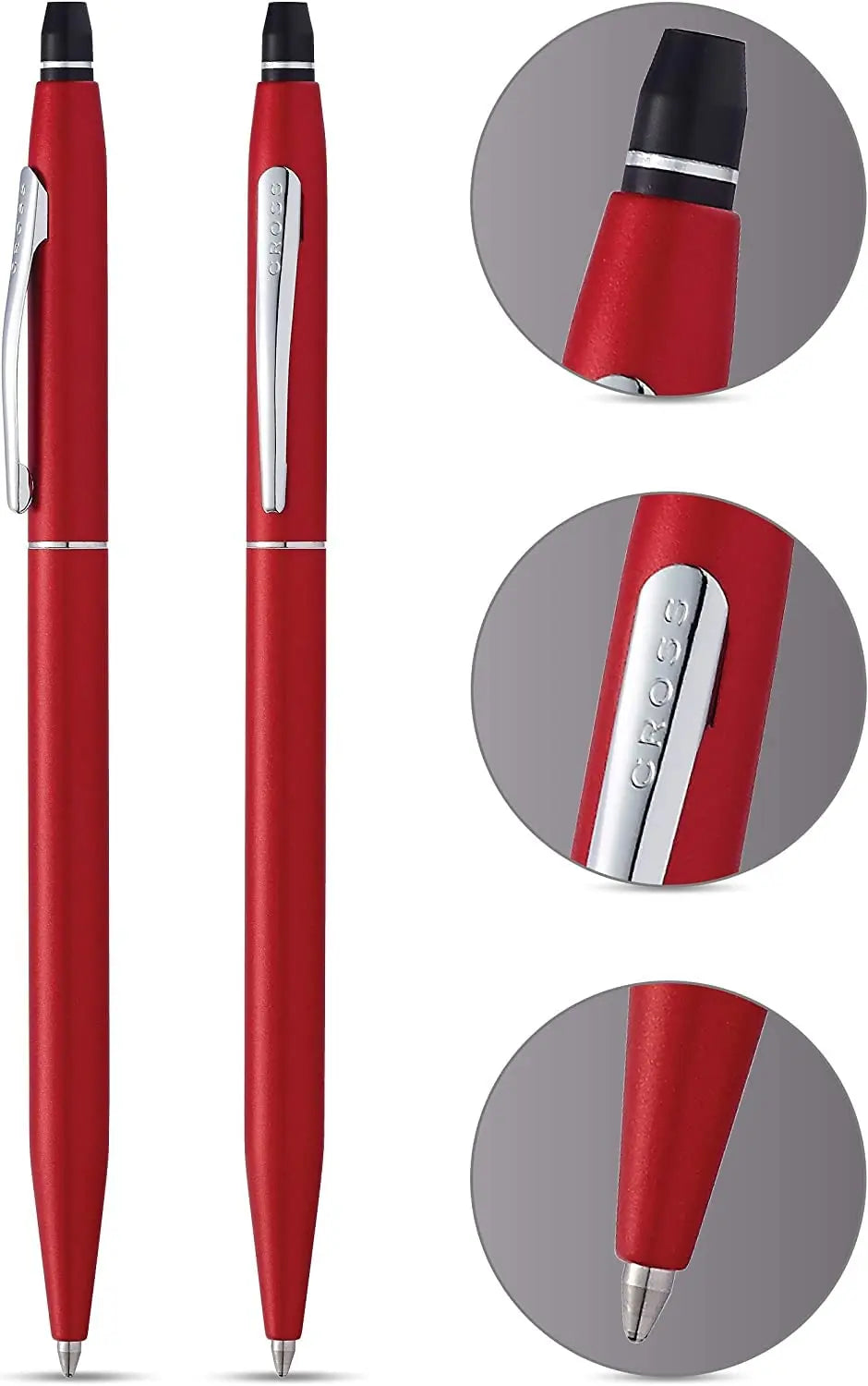 Cross Click-it Matte Metallic Red with Chrome appointments Ballpoint Pen and Bonus Refill Cross